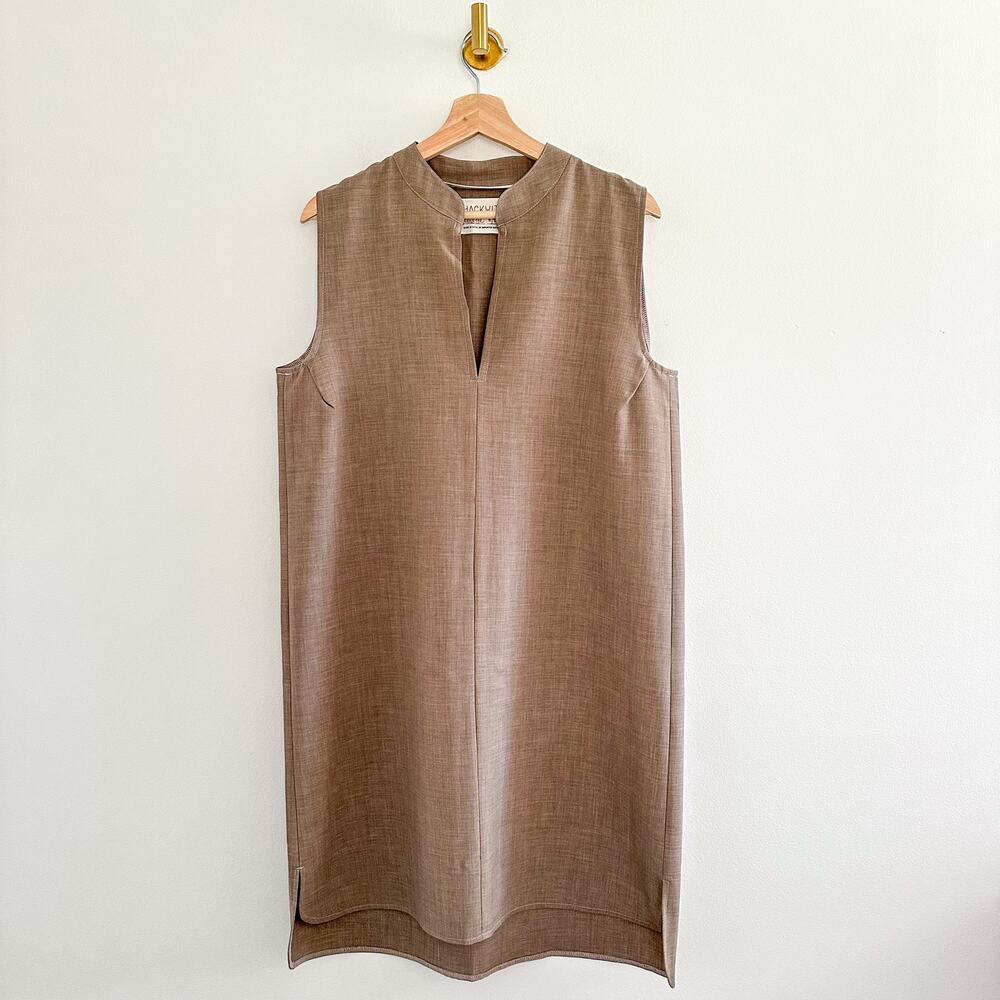 Hackwith Design House High Low Hem Sleeveless Mini Dress Brown M